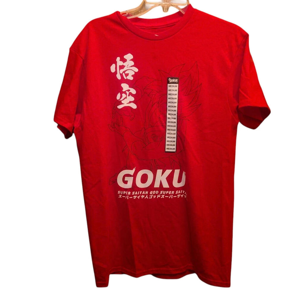 NWT Dragon Ball Z Goku Anime Red T-shirt Size Medium 100% Cotton